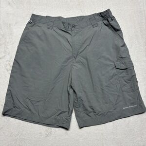 Columbia PFG Fishing Gear Shorts Mens 34 Gray Omni‎ Shade Performance 10" Inseam